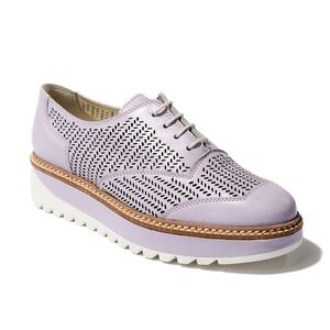 Rex Liz Lavender Tie Oxford Shoe Luxury Leather Platform SZ 7.5  New in Box